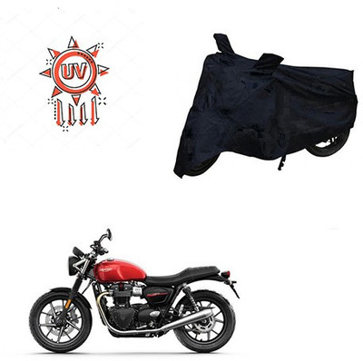 Atulit enterprises Two Wheeler Cover for Triumph(Twin spark, Black)