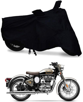 HYBRIDS COLLECTION Two Wheeler Cover for Royal Enfield(Classic Chrome, Black)