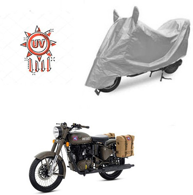 Feel heaven Two Wheeler Cover for Royal Enfield(Classic 500, Silver)