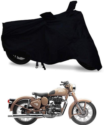 AUTOCAD Waterproof Two Wheeler Cover for Royal Enfield(Classic Desert Storm, Black)