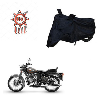 Atulit enterprises Two Wheeler Cover for Royal Enfield(Bullet 500, Black)