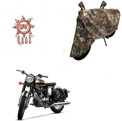 Atulit enterprises Two Wheeler Cover for Royal Enfield(Classic Chrome, Multicolor)