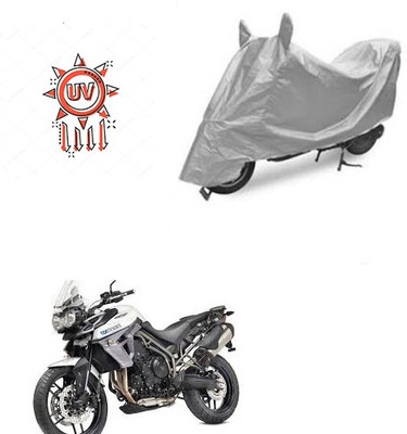 Atulit enterprises Two Wheeler Cover for Triumph(Tiger 800 XR, Silver)