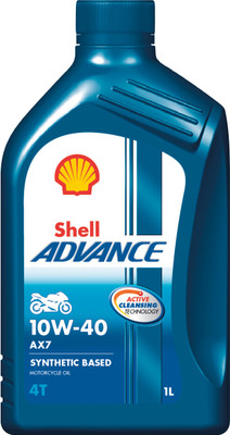 Shell Advance AX7 10W-40 API SM Synthetic Blend Engine Oil(1 L, Pack of 1)