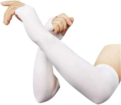 Novelty Store Nylon Arm Sleeve For Men & Women(Free, White)