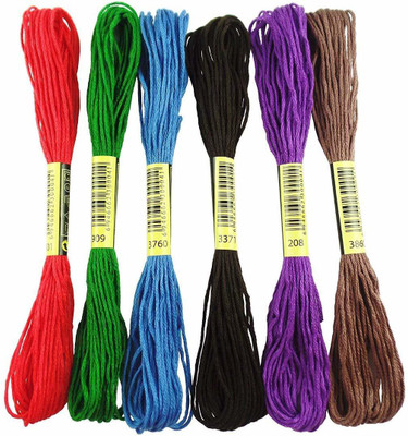DIY Crafts multi color Thread(15 m Pack of100)