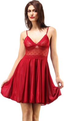 ROWENA Women Nighty(Red)