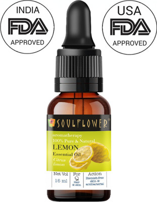 34% OFF on Soulflower Lemon Essential Oil 15ml, 100% Premium & Pure, Natural & Undiluted, For Steam Inhaler, Cough, Cold, Bright Skin , Hair Nourishment, Anti Dandruff(15 ml)