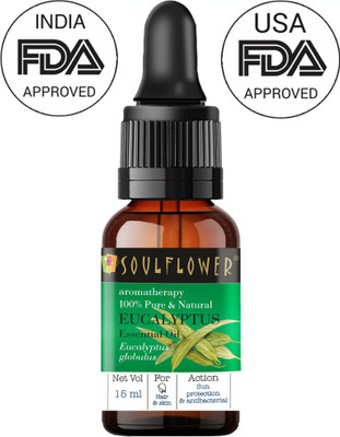 26% OFF on Soulflower Eucalyptus Essential Oil (Nilgiri Oil) 15ml, 100% Premium & Pure, Natural & Undiluted, For Cold And Cough, Steam Inhaler, Relaxing - Camphor Family Premium Oil(15 ml)