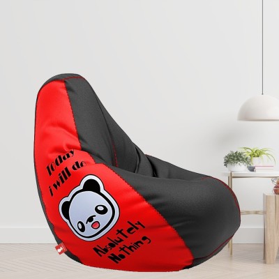 Lazzy XXL Teardrop Bean Bag  With Bean Filling(Black, Red)