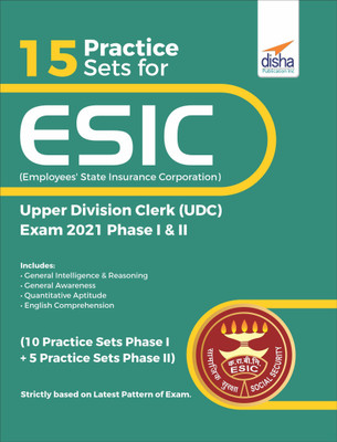 15 Practice Sets for ESIC (Employees’ State Insurance Corporation) Upper Division Clerk (UDC) Exam 2021 Phase I & II(Paperback, Disha Experts)