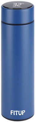 FITUP Smart Vacuum Insulated Water Bottle with LED Temperature Display 500 ml Bottle(Pack of 1, Blue, Steel)