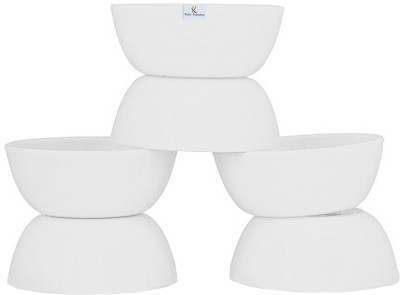 KUBER INDUSTRIES Plastic Serving Bowl(White, Pack of 6)