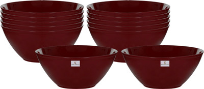 KUBER INDUSTRIES Plastic Serving Bowl(Pack of 12, Brown)