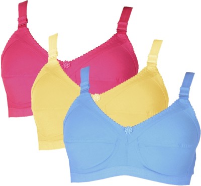 TEENY BOPPER Cozy Shades Women T-Shirt Non Padded Bra(Light Blue, Yellow, Pink)