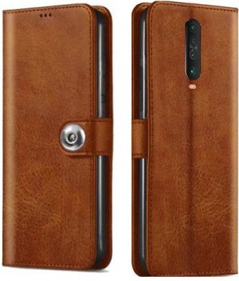 MG Star Flip Cover for Xiaomi Mi K20 Pro PU Leather Button Case Cover with Card Holder and Magnetic Stand(Brown, Shock Proof, Pack of: 1)