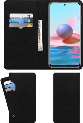 ACM Wallet Case Cover for Xiaomi Redmi Note 10(Black, Cases with Holder, Pack of: 1)