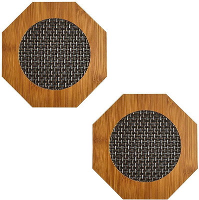 Alpyog Hexagon Wood Coaster Set(Pack of 2)