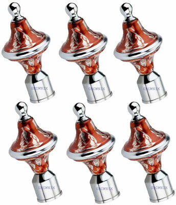 GROWNIX Orange, Silver Rod Rail Bracket Metal(Pack of 6)