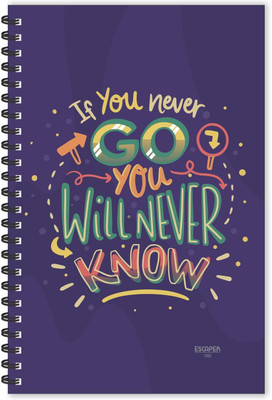 ESCAPER Go vs No (Ruled - A5 Size - 8.5 x 5.5 inches) Designer Motivational Diary, Quotes on Notepad A5 Diary Ruled 160 Pages(Multicolor)