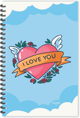 ESCAPER I love You (Ruled - A5 Size - 8.5 x 5.5 inches) Designer Diary, Quotes Diary, I Love you Notepad A5 Diary Ruled 160 Pages(Multicolor)