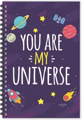ESCAPER You are my Universe (Ruled - A5 Size - 8.5 x 5.5 inches) Designer Diary, Gift Diary, Couple Diary, Love Quotes Notepad A5 Diary Ruled 160 Pages(Multicolor)
