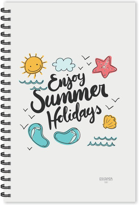 ESCAPER Enjoy Summer Holidays (Ruled - A5 Size - 8.5 x 5.5 inches) Designer Diary, Seasons Diary, Summer Quotes Notepad A5 Diary Ruled 160 Pages(Multicolor)