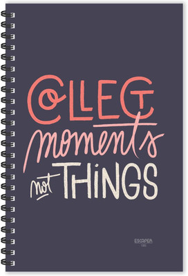 ESCAPER Collect Moments not Things (Ruled - A5 Size - 8.5 x 5.5 inches) Designer Inspirational Diary, Quotes on Notepad A5 Diary Ruled 160 Pages(Multicolor)