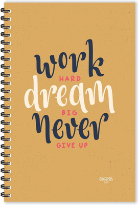 ESCAPER Work Hard Dream Big (Ruled - A5 Size - 8.5 x 5.5 inches) Designer Motivational Diary, Quotes on Notepad A5 Diary Ruled 160 Pages(Multicolor)