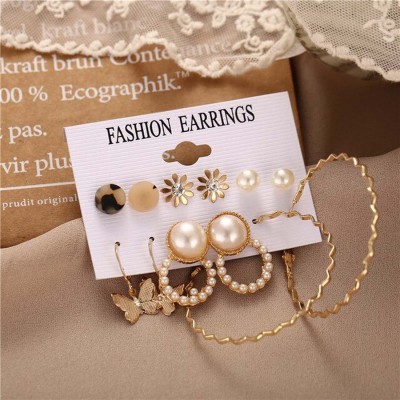 Jewels Galaxy Trendy Gold-plated Pearl Alloy Stud Earring, Hoop Earring