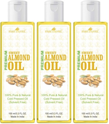 PARK DANIEL Premium Sweet Almond For Hair Growth Combo Pack 3 Bottle of 100 ml(300 ml) Hair Oil(300 ml)