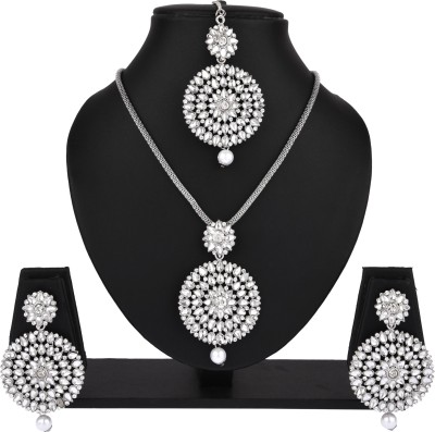 N A F J Alloy Silver White Jewellery Set(Pack of 1)
