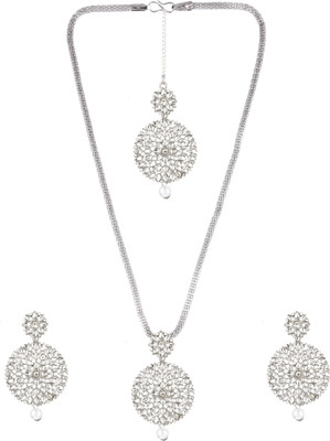 N A F J Alloy Gold-plated Silver Jewellery Set(Pack of 1)