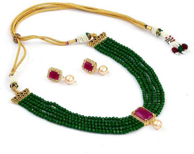 CATALYST Alloy Gold-plated Green, White Jewellery Set(Pack of 1)