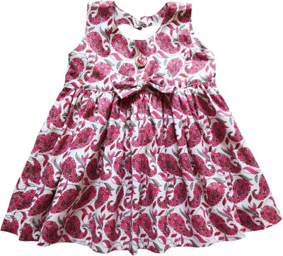 Little Aayu Baby Girls Midi/Knee Length Casual Dress(Pink, Sleeveless)