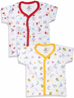 KidzzCart Baby Boys & Baby Girls Printed Pure Cotton Regular T Shirt(Multicolor, Pack of 2)