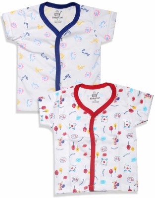 KidzzCart Baby Boys & Baby Girls Printed Pure Cotton Regular T Shirt(Multicolor, Pack of 2)