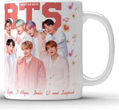 Unbounded Company BTS Bangtan Boys White Ceramic Coffee Mug(325 ml)