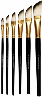 art asia Dagger Synthetic White Hair Paint Brush Set 6pc(Black)