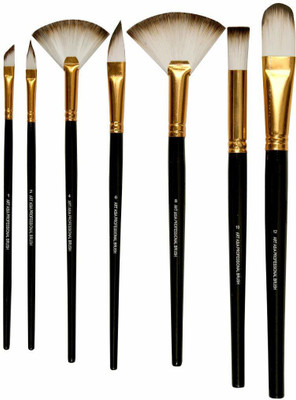 art asia Special Effects Exotic Mix Paint Brush Set of 7 Pc(Set of 1, Black)