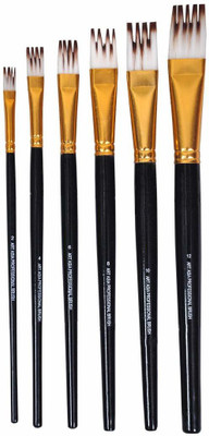 art asia 6pc Combing Effect Synthetic Hair Brushes Set(Black)