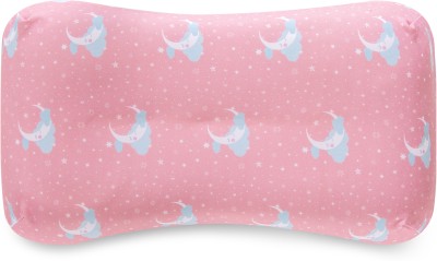 The White Willow Junior Size Pillow with curved sides for Kids above 6 years of age Memory Foam Abstract Sleeping Pillow Pack of 1(Pink)