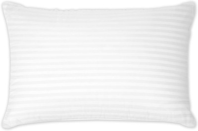 ZOQQI 210 GSM Cotton Strips Microfibre Stripes Sleeping Pillow Pack of 1(White)