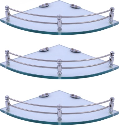 Kaaple Plain Glass Corner/Bathroom/Kitchen Shelf -7.5 X 7.5 Inches -Clear -Wall Mount (Transparent) Pack of 3 Glass Wall Shelf Glass Wall Shelf (Number of Shelves - 3, Clear) Glass Wall Shelf(Number of Shelves - 3, Clear) Kaaple Plain Glass Corner/Bathroom/Kitchen Shelf -7.5 X 7.5 Inches -Clear -Wall Mount (Transparent) Pack of 3 Glass Wall Shelf Glass Wall Shelf (Number of Shelves - 3, Clear) Glass Wall Shelf(Number of Shelves - 3, Clear)