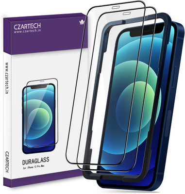 CZARTECH Edge To Edge Tempered Glass for Apple iPhone 12 pro max(Pack of 2)