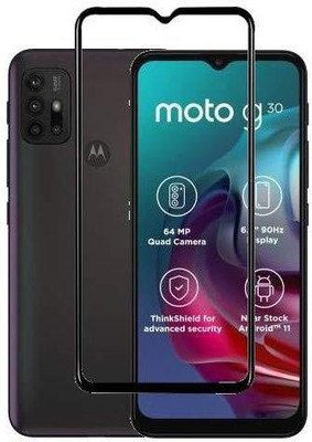Caseline Edge To Edge Tempered Glass for Motorola Moto G30(Pack of 1)