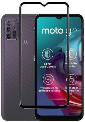 DSCASE Edge To Edge Tempered Glass for MOTOROLA G30(Pack of 1)