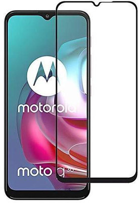 BRENZZ Edge To Edge Tempered Glass for MOTOROLA G30(Pack of 1)