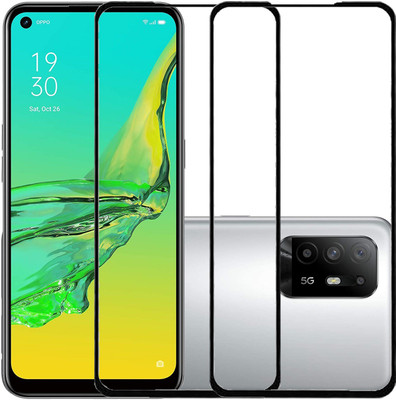 HOBBYTRONICS Edge To Edge Tempered Glass for OPPO F19, OPPO F19 PRO PLUS, OPPO F19 PRO(Pack of 2)
