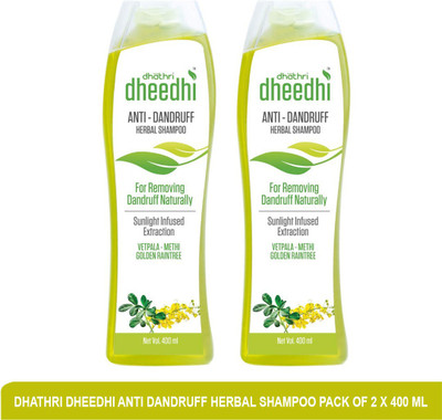 Dhathri Dheedhi Anti Dandruff Herbal Shampoo | Best Herbal Shampoo (Pack of 2)400ml(400 ml)